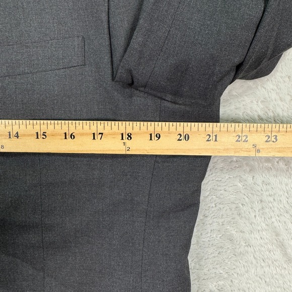 Carlo Lusso Blazer Jacket Mens 40R Dark Gray Long Sleeve Single Breasted Formal - Picture 9 of 12